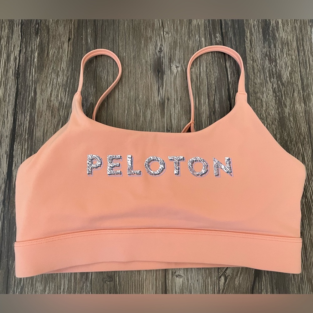Peloton Peach/Coral Logo Sports Bra